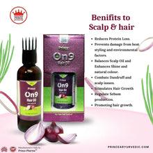 Prince Pharma On9 Onion Hair Oil | Best Ayurvedic Herbal Onion Oil for extra Long and Strong Hair